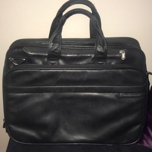 Briggs and Riley leather briefcase and laptop